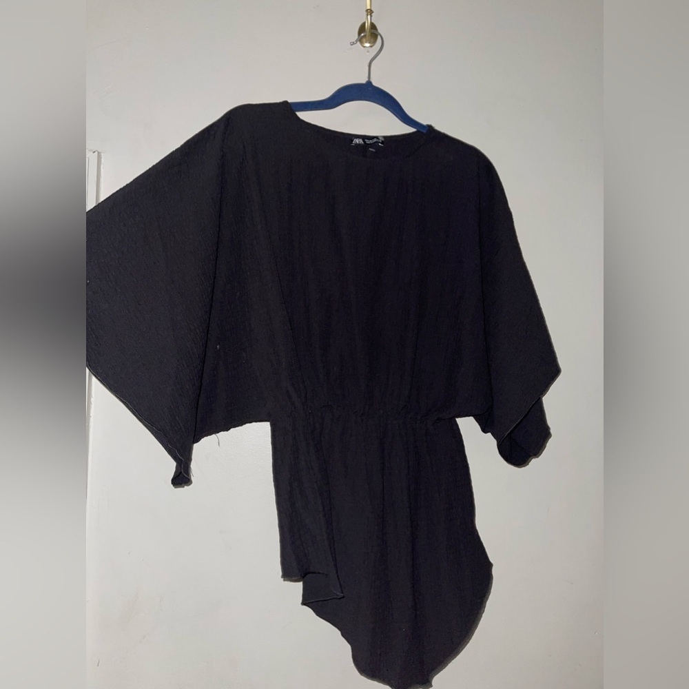 NWOT Zara asymmetrical boho Sleeve Top - Picture 5 of 10